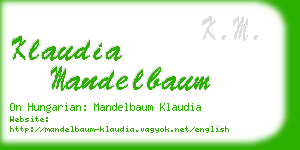 klaudia mandelbaum business card